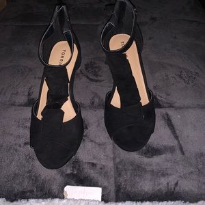 Torrid Black 3 inch heels with ruffles